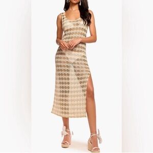 Ramy Brook Angely Crochet Coverup Midi Dress Size M